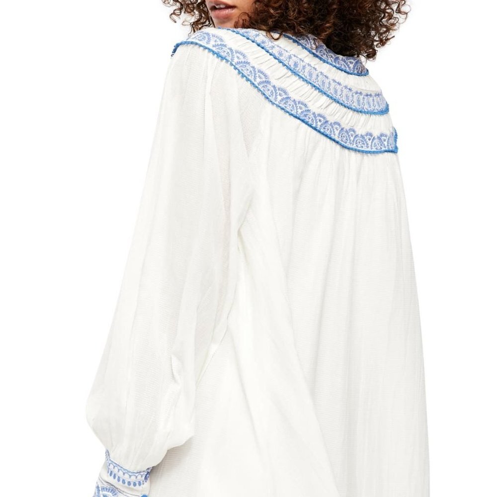 NWT Free People Erin Embroidered Dress Ivory Combo Small S - Picture 2 of 8